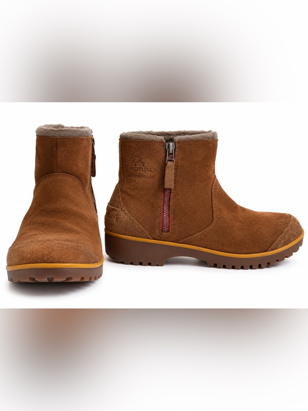 Sorel Meadow Zip Waterproof Boot in the "Elk" brown suede